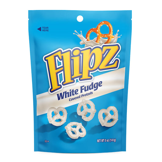 Flipz Pretzels Chocolate Covered White Fudge Stand Up Pouch, 5 Ounces