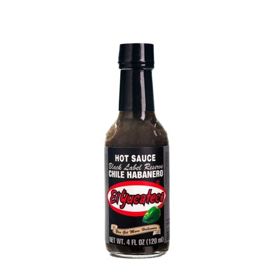 El Yucateco Black Label Reserve Habanero Hot Sauce Bottle, 4 Ounces