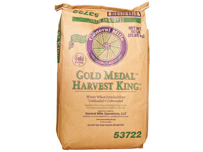 Harvest King Gold Medal Flour Enriched Malted Unbleached 50 lb