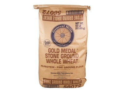 Gold Medal Stone Ground Whole Wheat Flour Fine Ground Untreated 50 lb