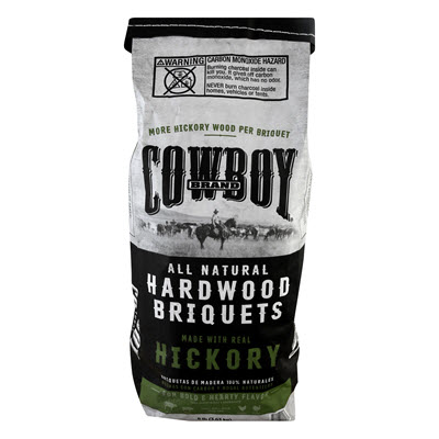 Cowboy Hickory All Natural Briquets 8 Lbs
