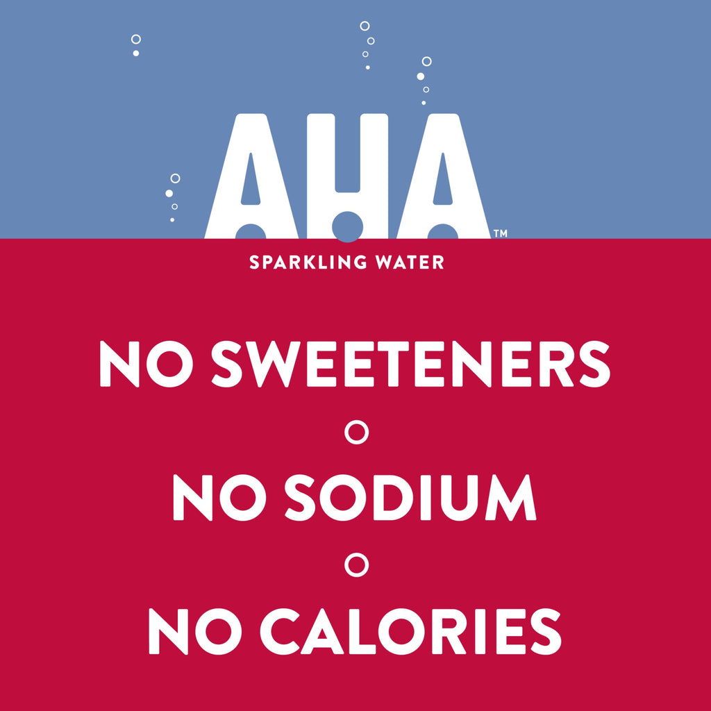Aha Natural Sparkling Water Blueberry + Pomegranate 24 Pack 12 oz