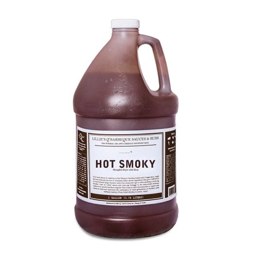 Lillie's Q Hot Smoky BBQ Sauce, 8 Pounds (1 Gallon)