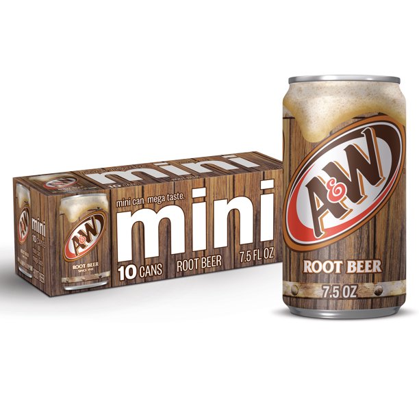 A&W Root Beer 7.5 oz Mini Cans - 30 Pack