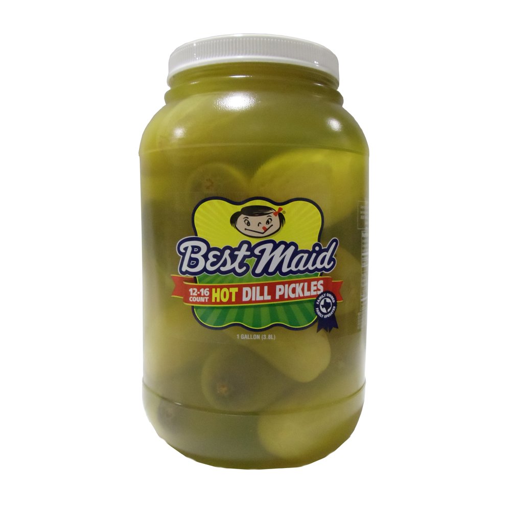 Best Maid Hot Whole Dill Pickles 12-16 ct - 1 Gallon Pack of 2
