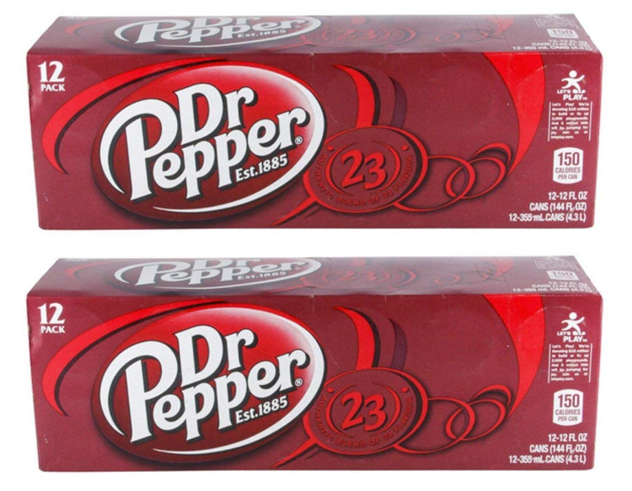 Dr Pepper Soda Cans, 12oz Can (Pack of 24 )
