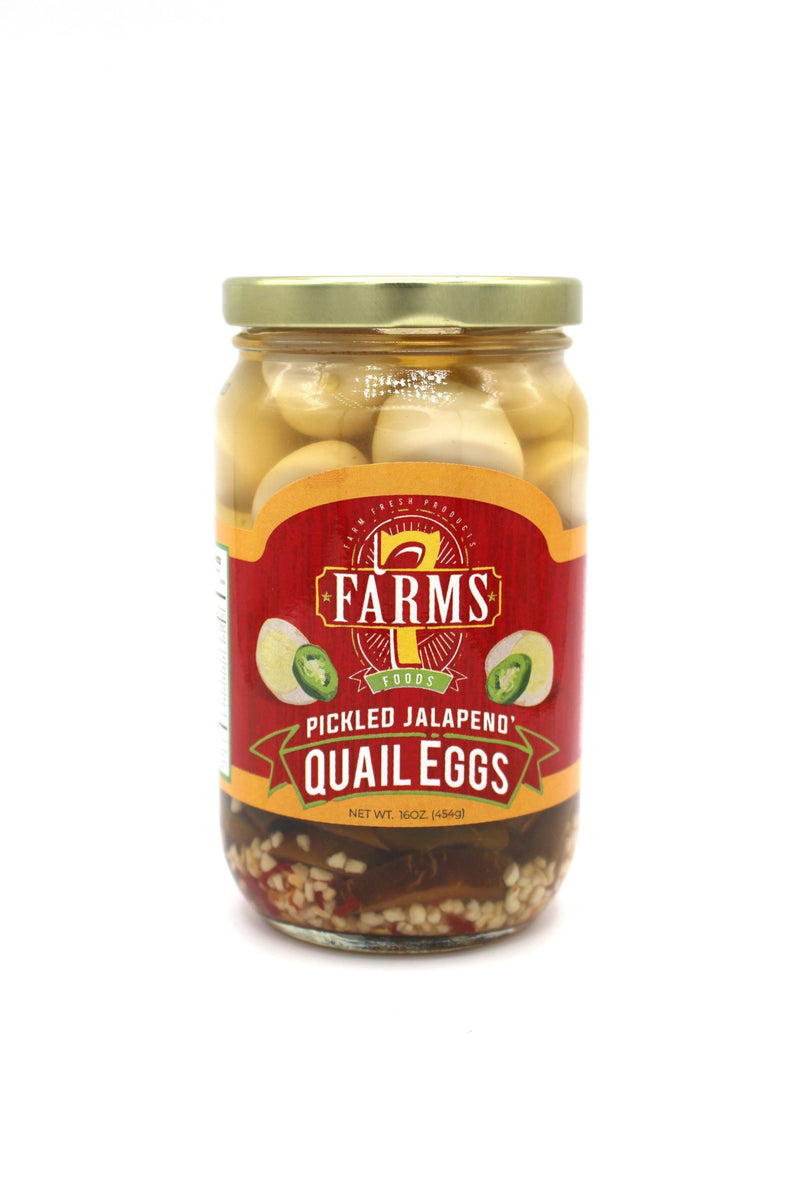 7 Farms Pickled Jalapeno Quail Eggs 16 oz Louisiana Pantry