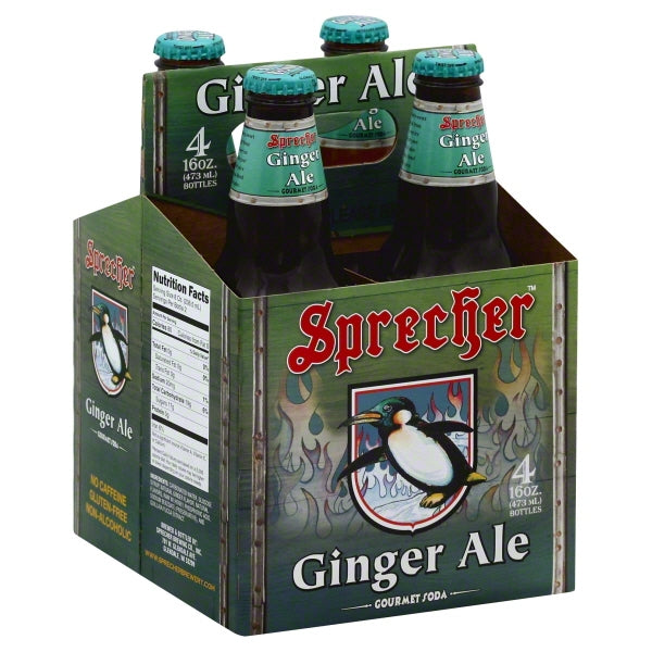 Sprecher 12 Pack Ginger Ale Fire-Brewed Craft Soda Glass Bottles 16oz
