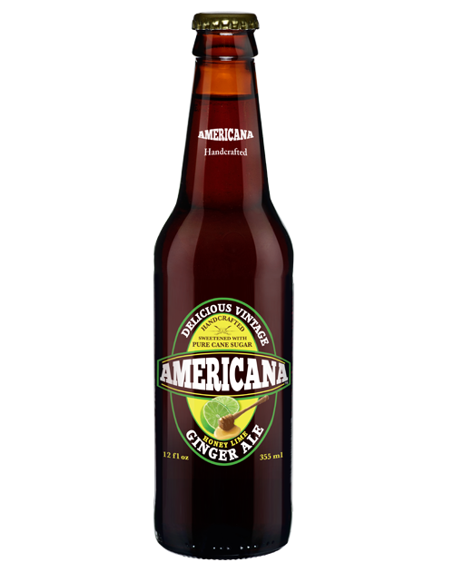 Americana Honey Lime Ginger Ale - 12 pack
