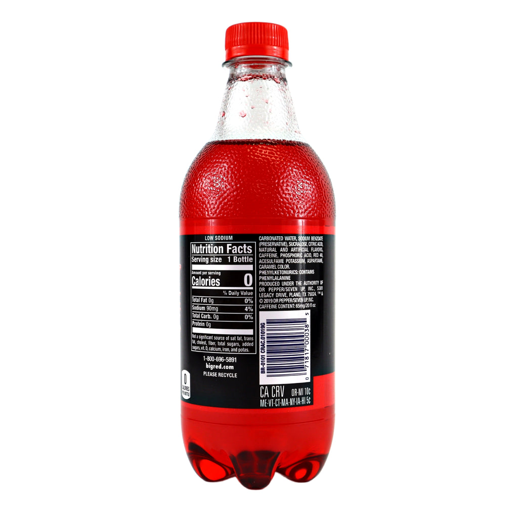 Big Red Zero Sugar Soda 24 Pack 20 oz Bottle