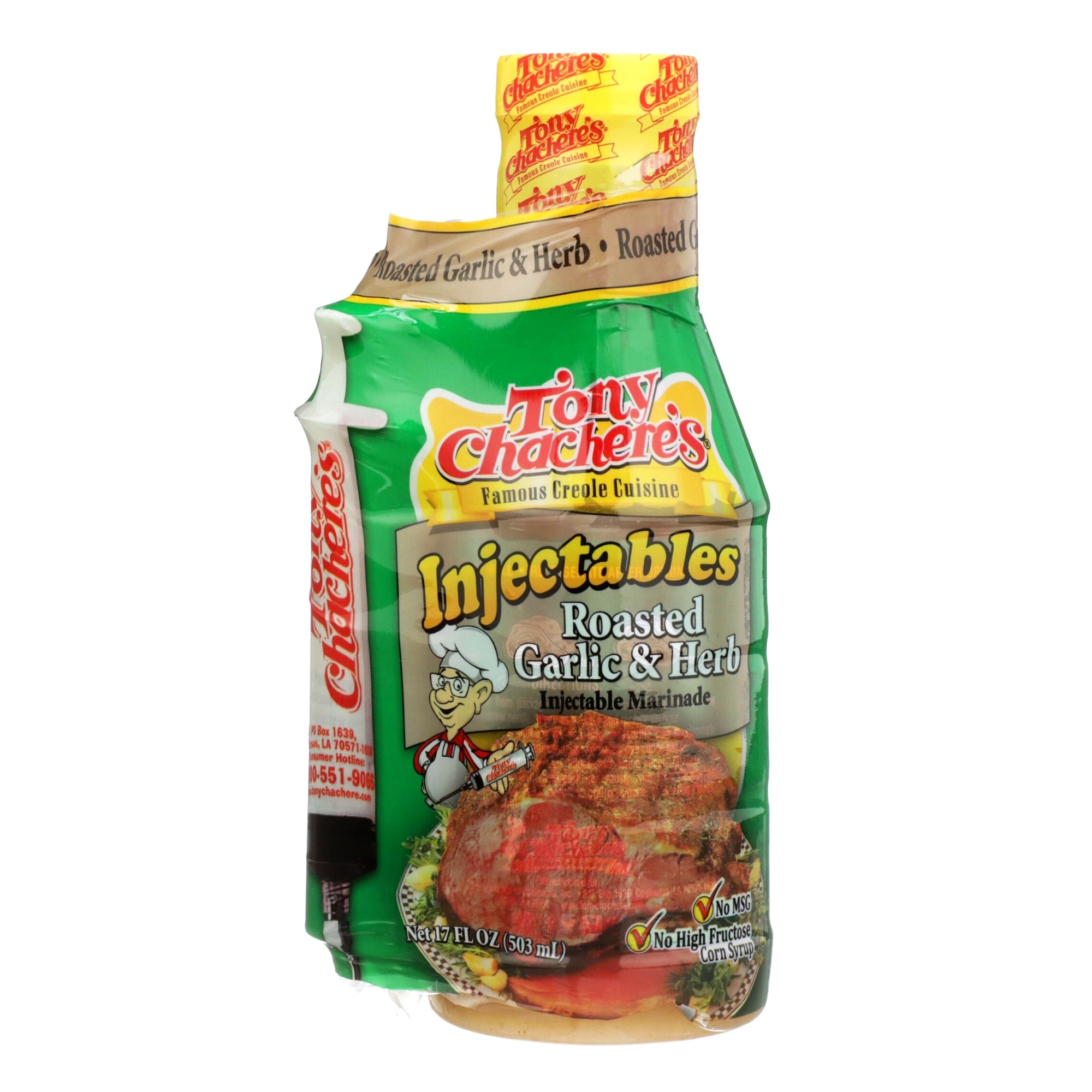 Roasted Garlic Injection Tony Chachere's Roasted Garlic & Herb with Injector 17 oz – Louisiana ...
