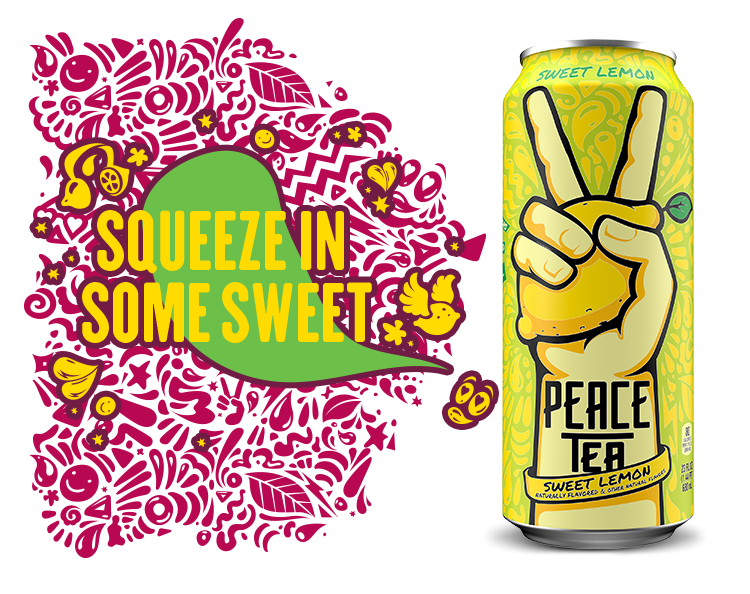Peace Tea Sweet Lemon 23 oz Cans - 12 Pack