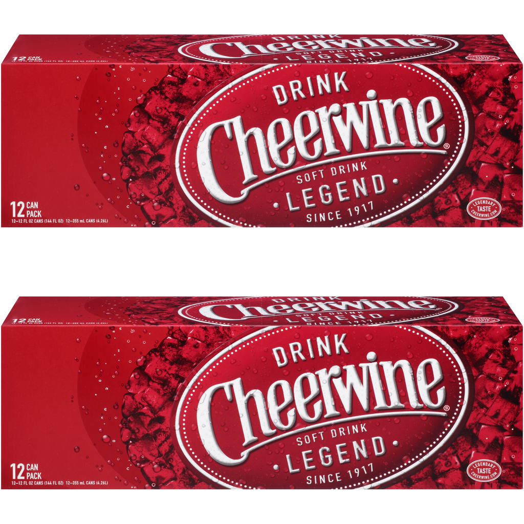 Cheerwine Cherry Soda 12 oz Cans - 24 Pack