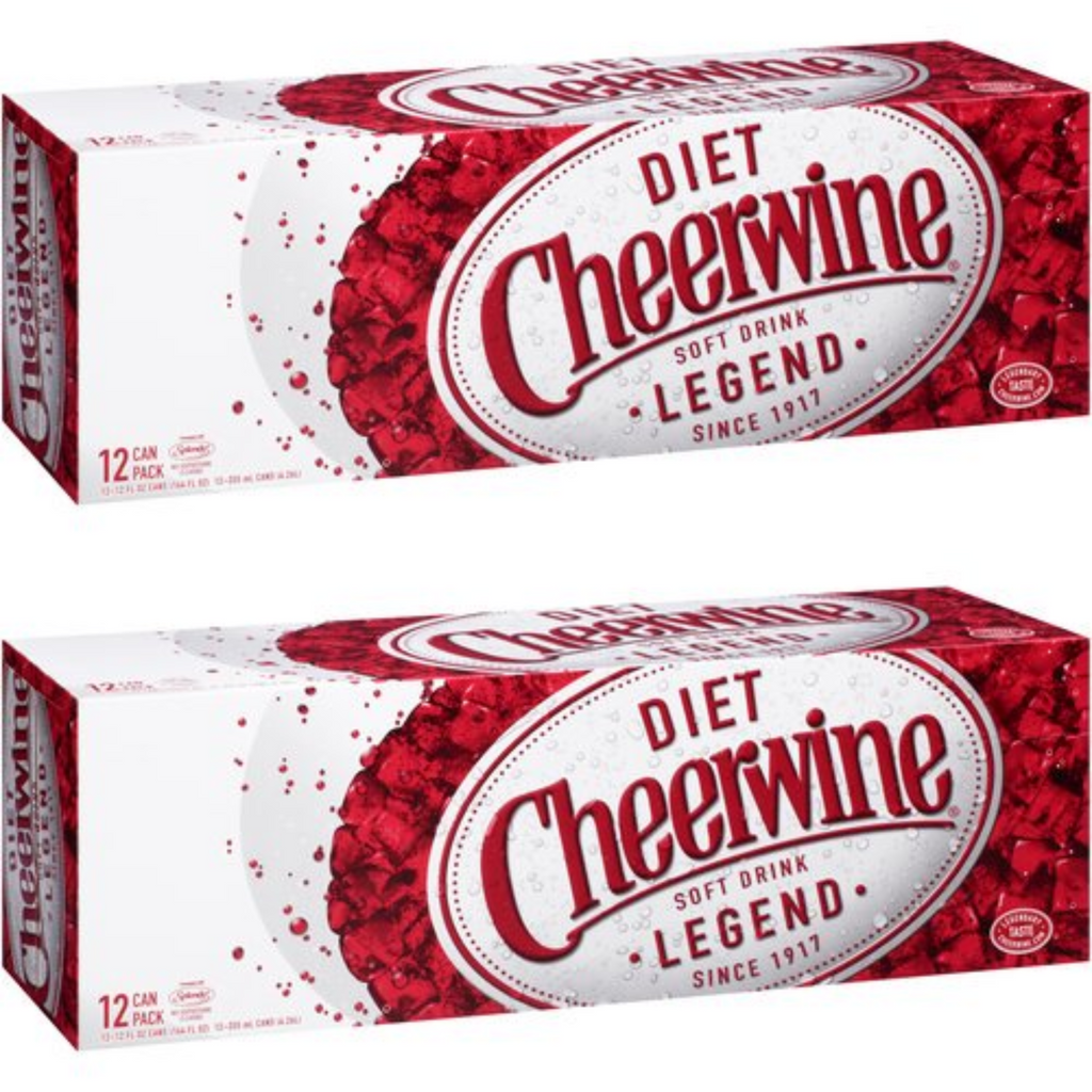 Cheerwine Zero Cherry Soda 12 oz Cans - 24 Pack