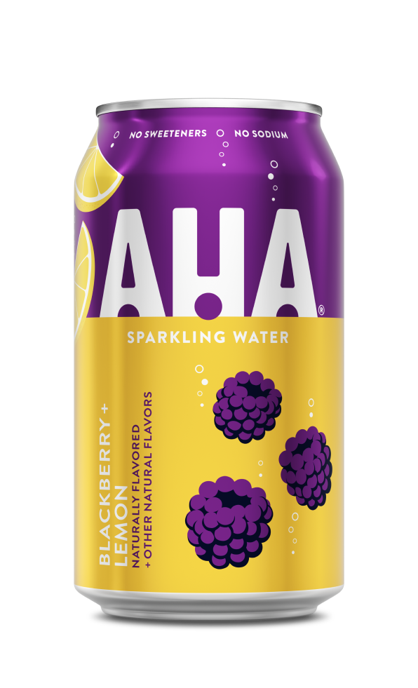 Aha Natural Sparkling Water Blackberry + Lemon 24 Pack