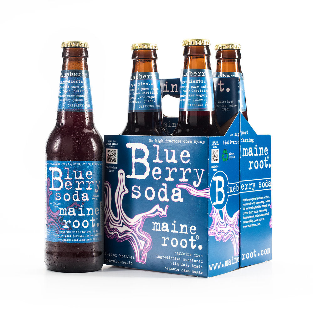 Maine Root 12 Pack Blueberry Soda 12oz Glass