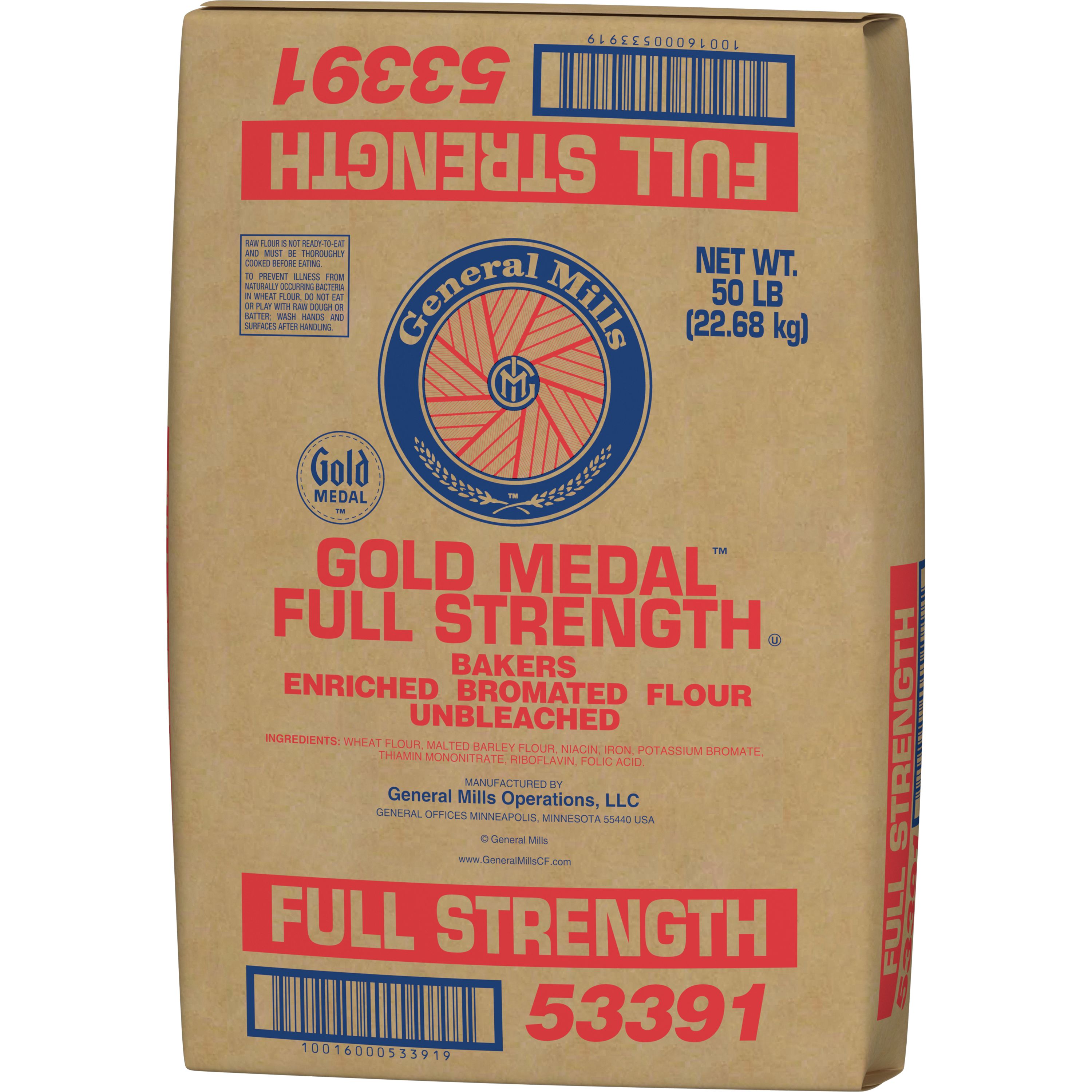 Gold Medal Full Strength Bakers Flour Bromated Malted Enriched 50 lb ...