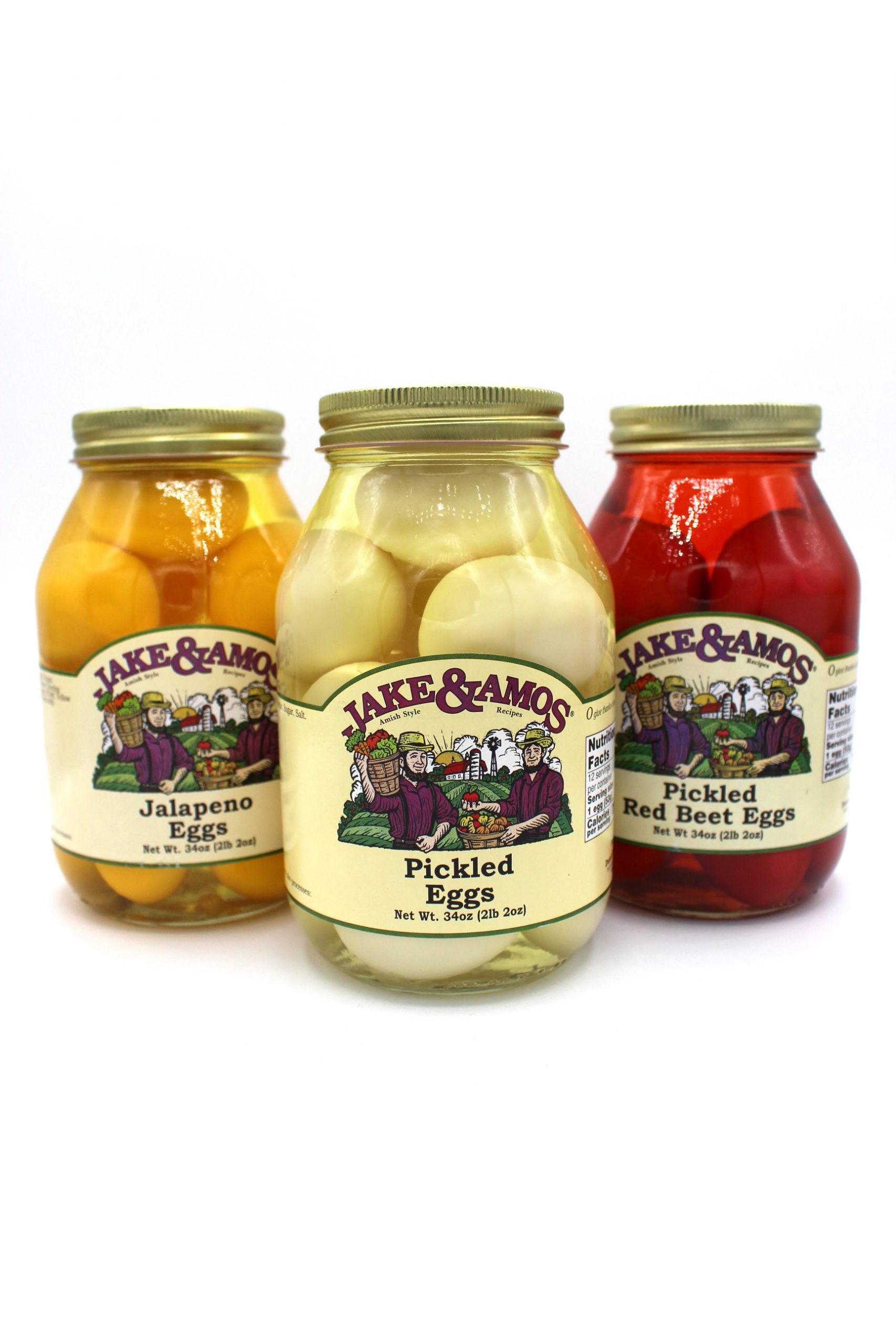 Pickled Jake Jake & Amos - Pickled Eggs Variety Pack - 34 oz jars – Louisiana Pantry