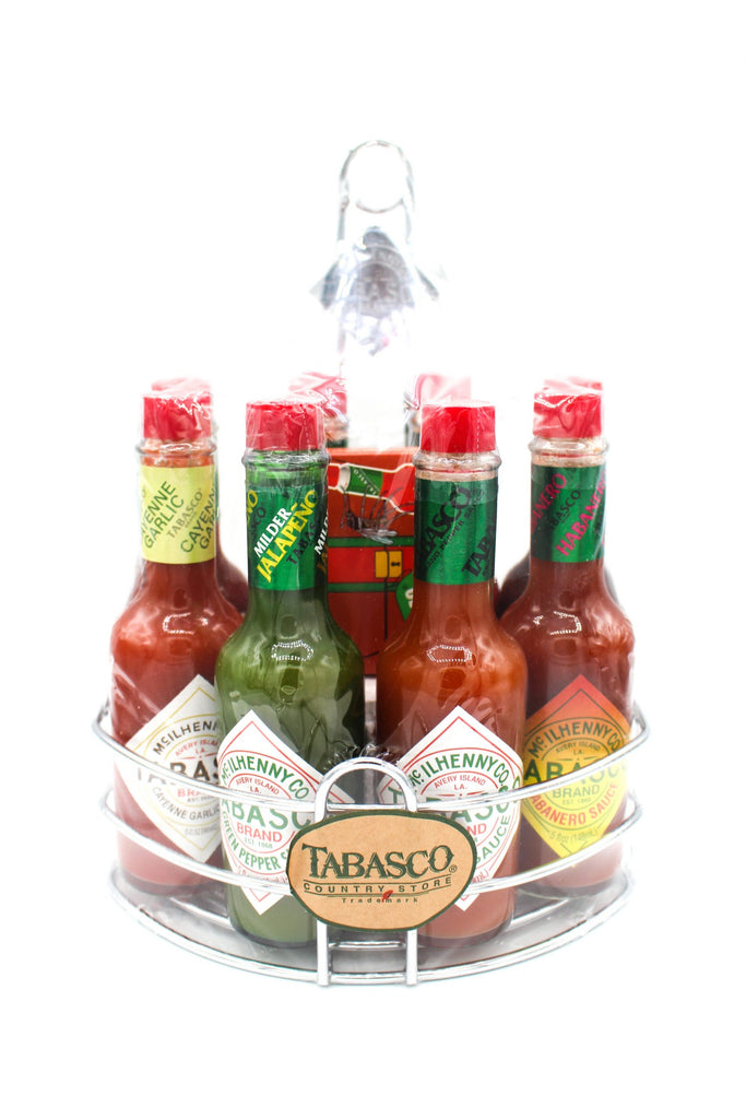 Tabasco Sauce 8 Pack Gift Set w/ Chrome Caddy
